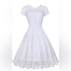 Women's Retro Floral Lace Vintage Evening Prom Party Bridesmaid Wedding Dress